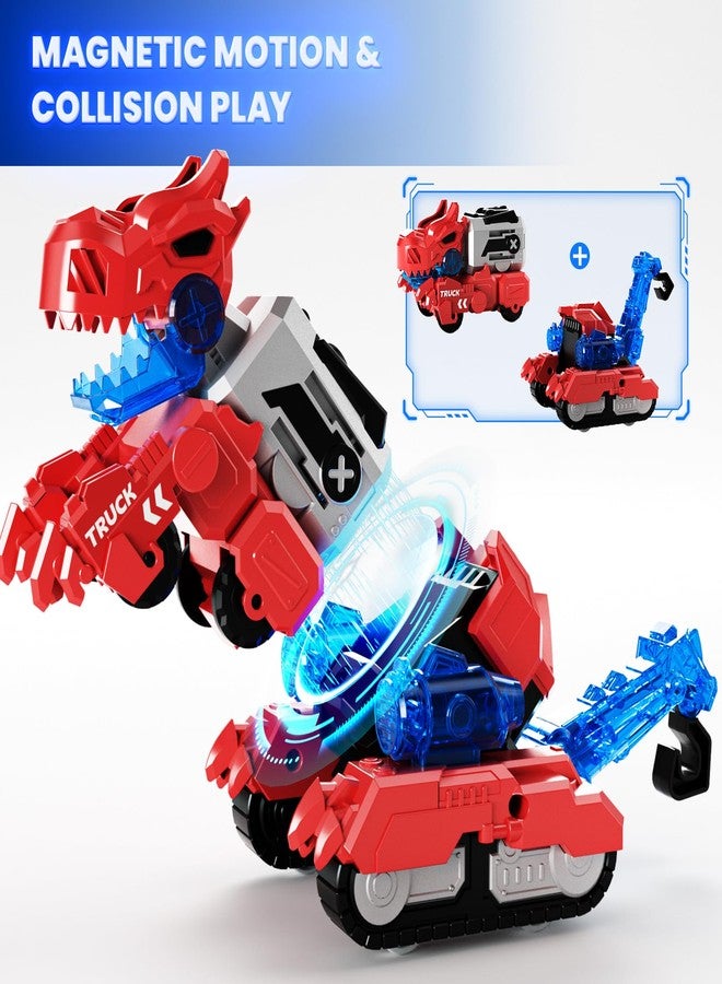 Dimoarch Magnetic Dinosaur Transforming Robot Toys, 6-in-1 Dino Construction Trucks for Kids, Magnetic Car Toys for Boys Girls Age 3 4 5 6 7 8, STEM Educational Christmas Building Gift - Image 3